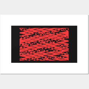 Bloody zig zag in black and red illustration Posters and Art